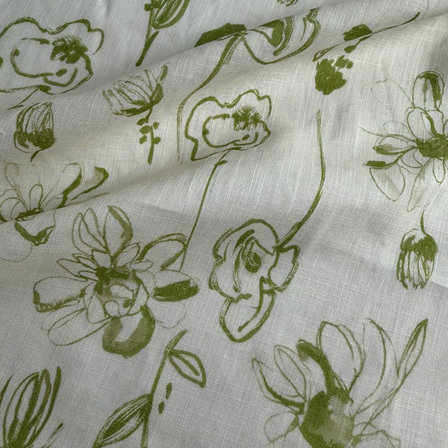 Viscolinho estampado floral verde cheio — ref. VL-04